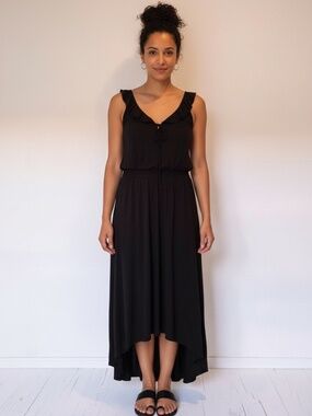 Joe Fresh Black Frill Summer Dress Size Medium